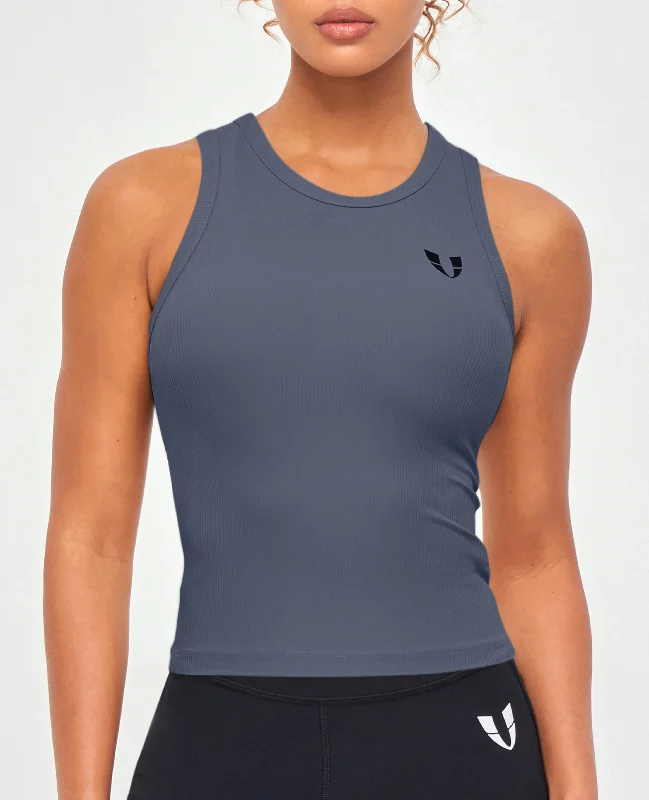  Women's Elegant Evening AttireRibbed Workout Tank - Gray Blue