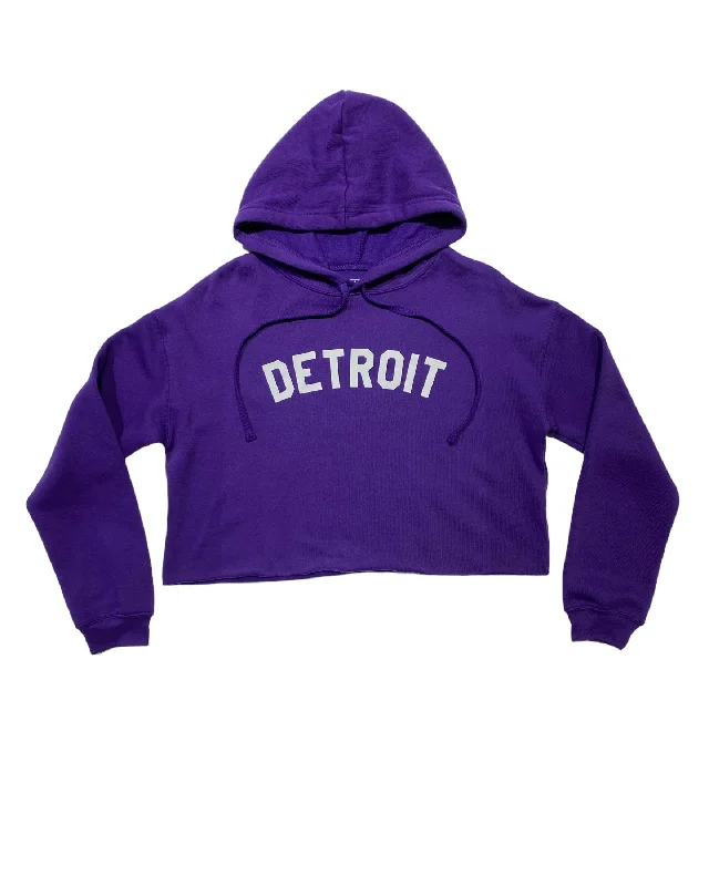  Women's Party OutfitInk Detroit Fleece Crop Hoodie - Purple