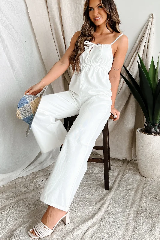  Women's Casual OutfitSouthern Special Denim Jumpsuit (White)