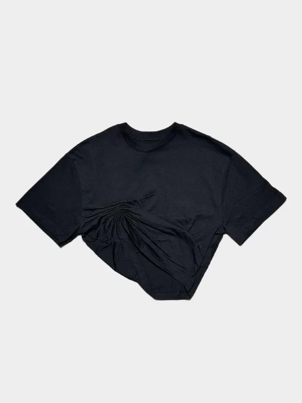  Seasonal ClearanceGathering Asymetric T-Shirt Black