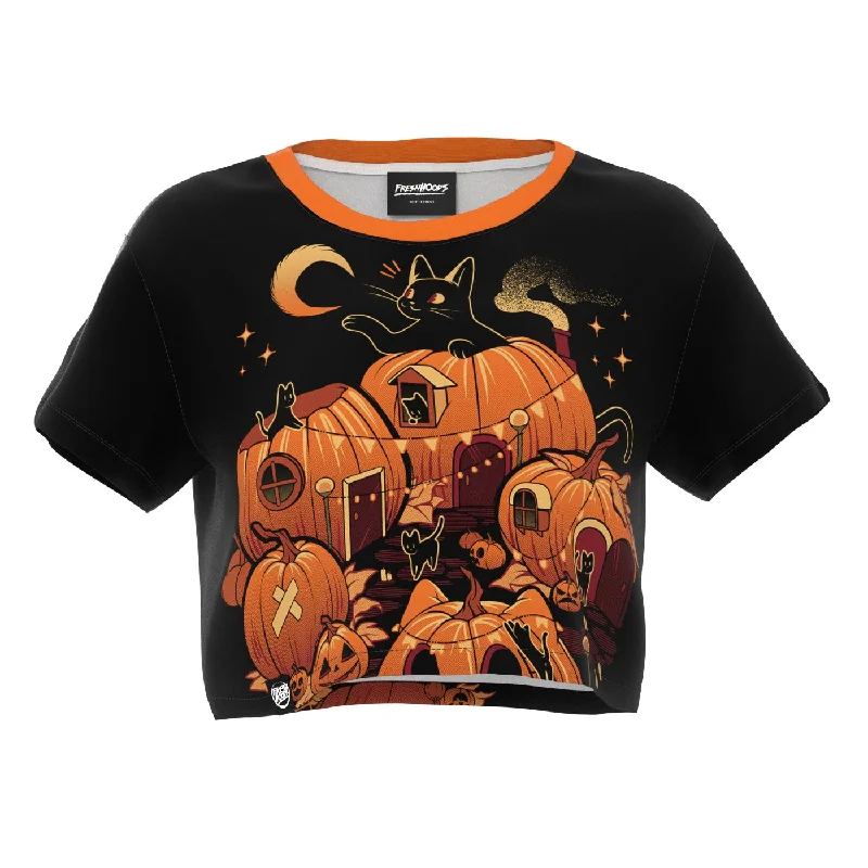  Women's Party Clothes Pumpkin House Crop Top