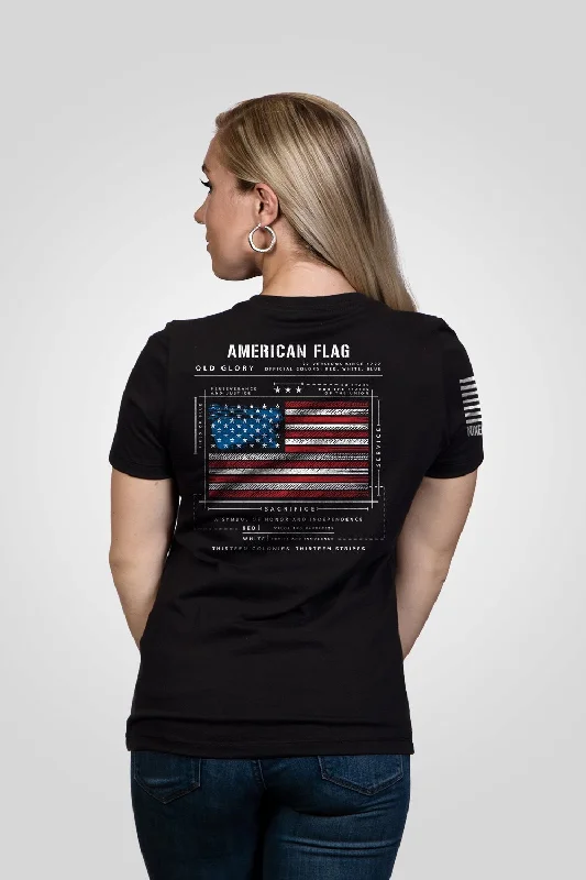  Women's Functional Outdoor GarmentsAmerican Flag Schematic - Women's Relaxed Fit V-Neck Shirt