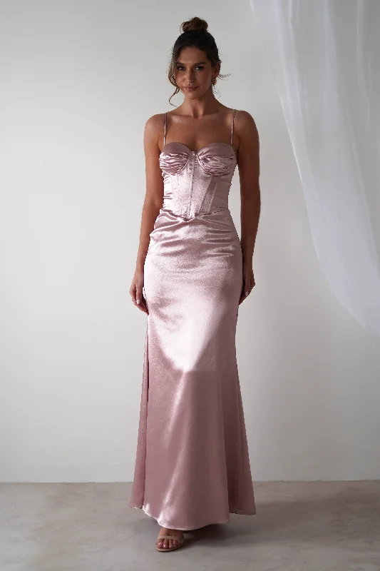  Women's Evening Wear AttireIdonia Satin Corset Gown | Rose