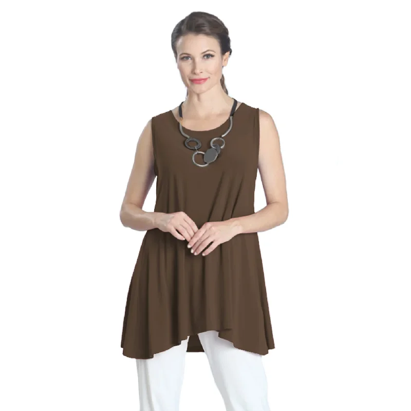  Women's Clothes And GarmentsExtender Length Tank in Brown - 6822T-BRN