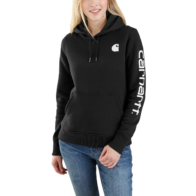  Exclusive Fashion DealsCarhartt Women's Clarksburg Graphic Sleeve Hoodie_Black