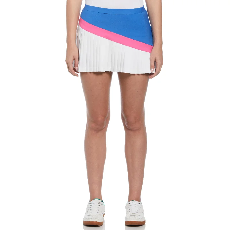  Women's Trendy ClothesWomen's Asymmetrical Color Block Pleated Tennis Skort