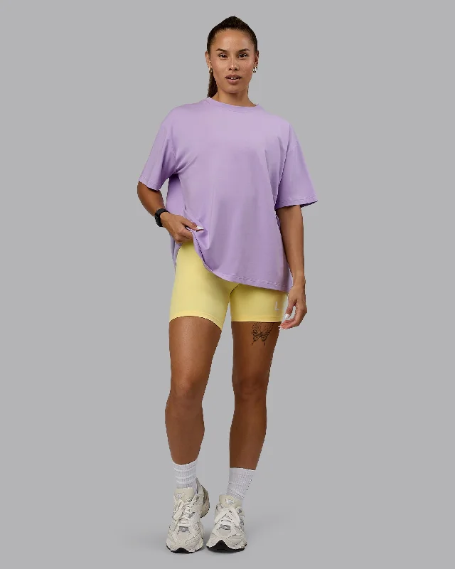  Women's Travel AttireGo-To Set The Standard FLXCotton Oversized Tee - Pale Lilac-Elfin Yellow