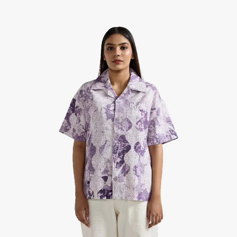  Stay Ahead In StyleF A R A K | PURPLE ABSTRACT SHIRT { PURPLE/WHITE