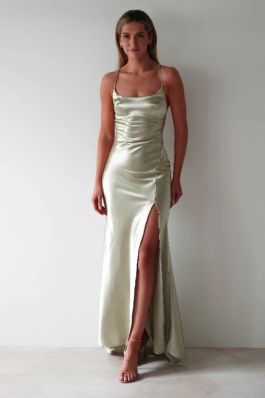  Women's OutfitCelinee Satin Maxi Gown | Sage