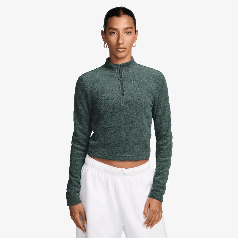  Women's Evening OutfitNIKE | WMN'S SLIM LONG-SLEEVE COZY FLEECE 1/2-ZIP TOP { VINTAGE GREEN/BICOASTAL