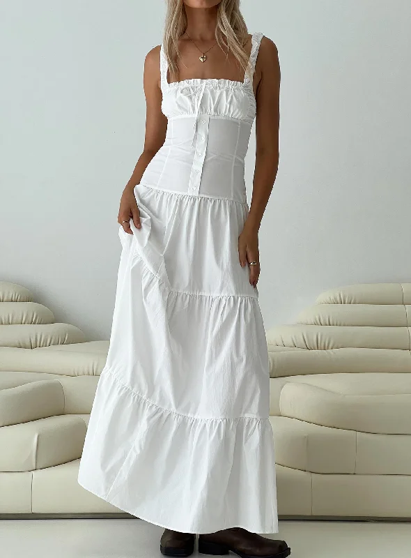  Discount ExtravaganzaHeart Shaped Maxi Dress White