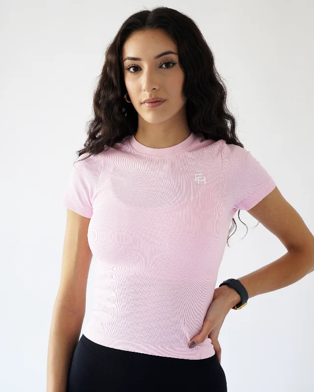  Exclusive Designer Style DealsRibbed Seamless T-Shirt- Strawberry