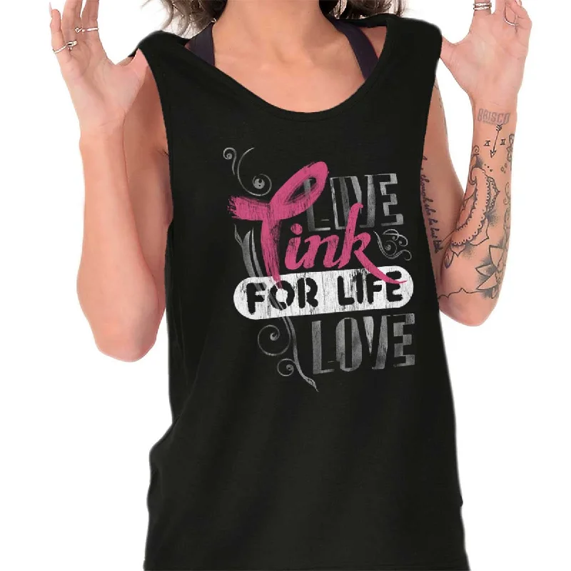  Women's Travel AttirePink For Life Tank Top