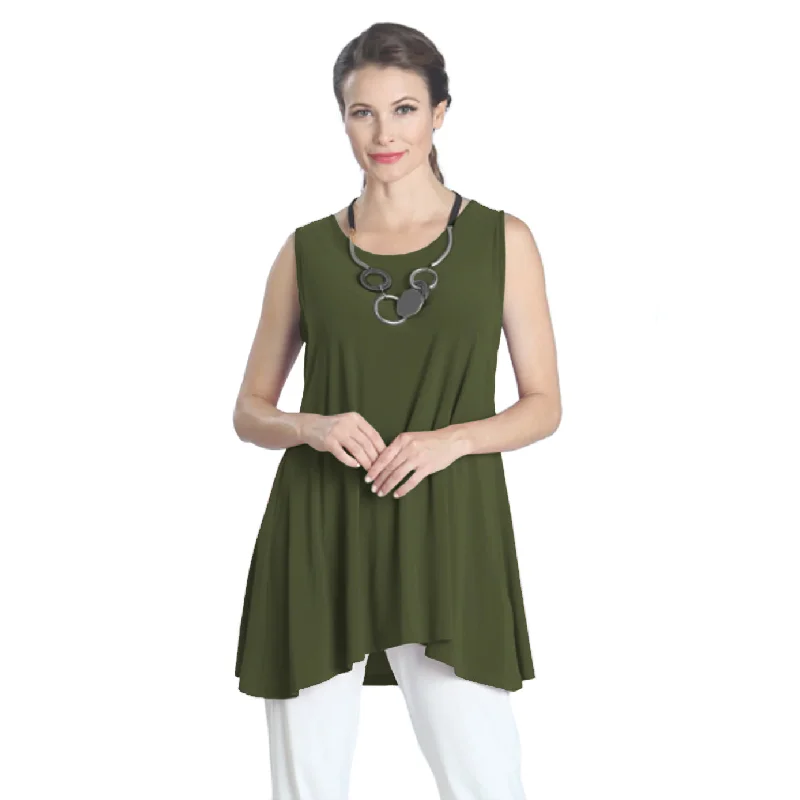  Women's Resort GarmentsExtender Length Tank in Olive - 6822T-OLV