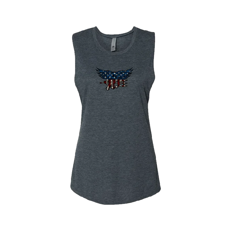  Women's Elegant Clothing SetsLadies Stars and Stripes Trident Star Muscle Tank