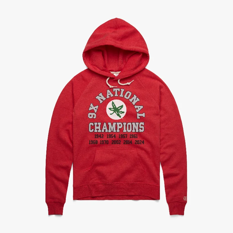  Vintage-Inspired GarmentsWomen's Ohio State 9X National Champions Hoodie