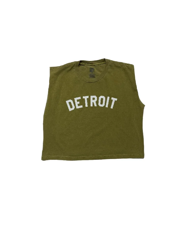  Break Fashion NormsInk Detroit- Basic Detroit Women's Heavyweight Muscle T-Shirt Army green