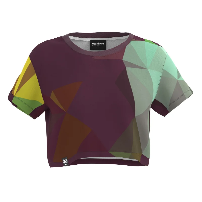  Women's Weekend OutfitCubes Maroon Crop Top