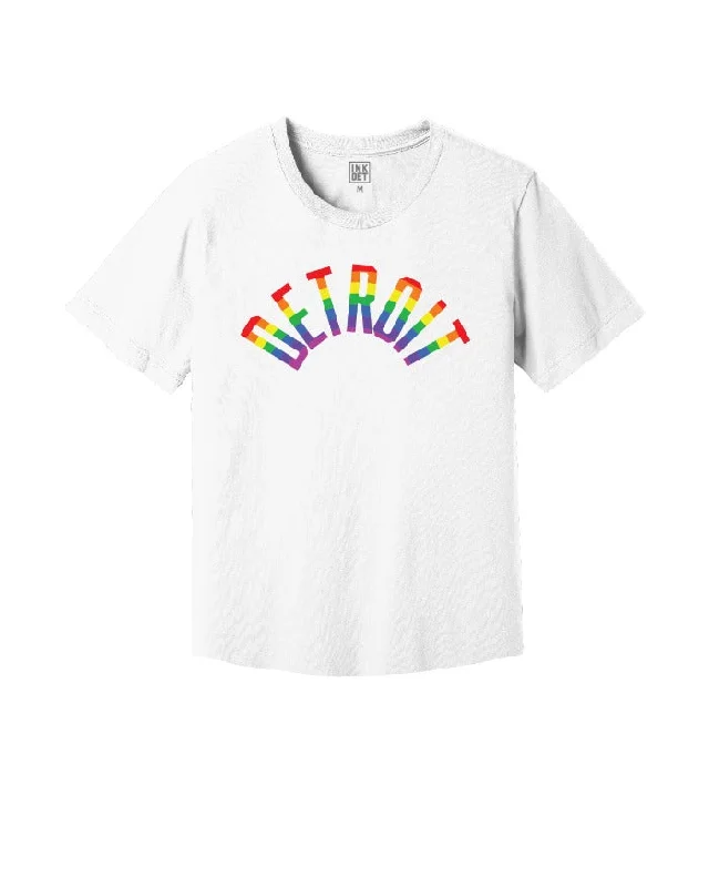  Women's Formal Event AttireInk Detroit Rainbow Kinda Cropped T-Shirt - White