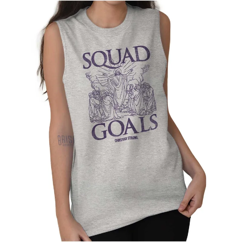  Women's Effortless Casual OutfitJesus Squad Goals Sleeveless T Shirt