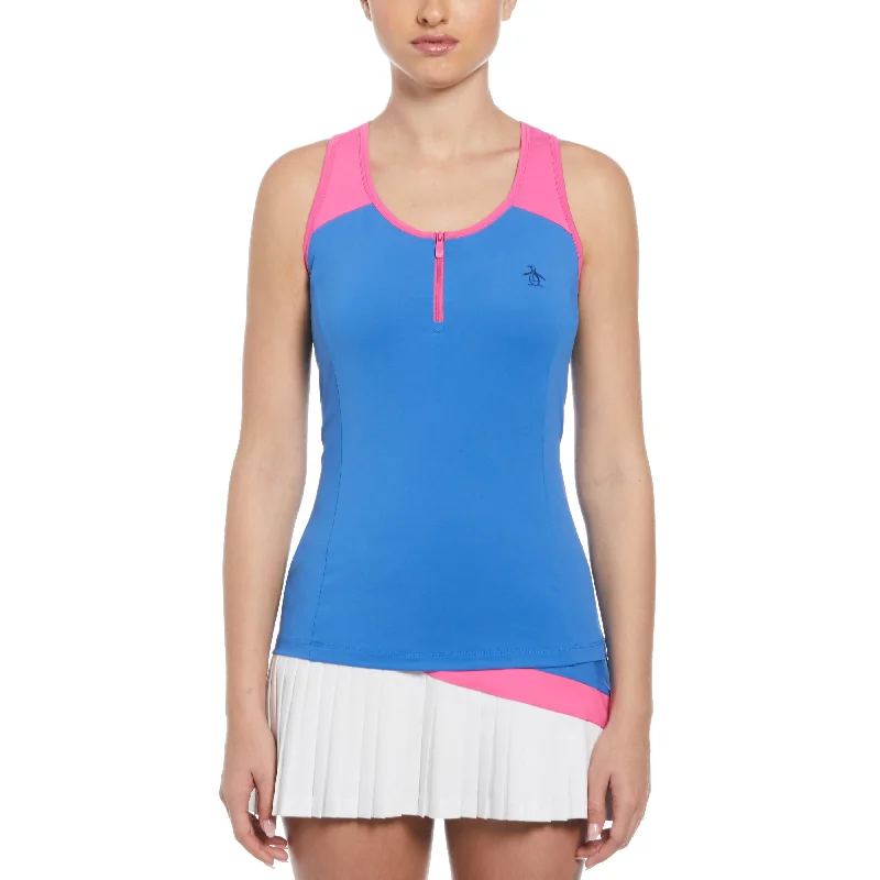  Women's Transitional ApparelWomen's Color Block Quarter Zip Tennis Tank