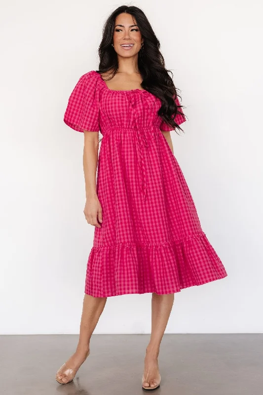  Women's Transitional OutfitErica Dress | Pink Gingham Print