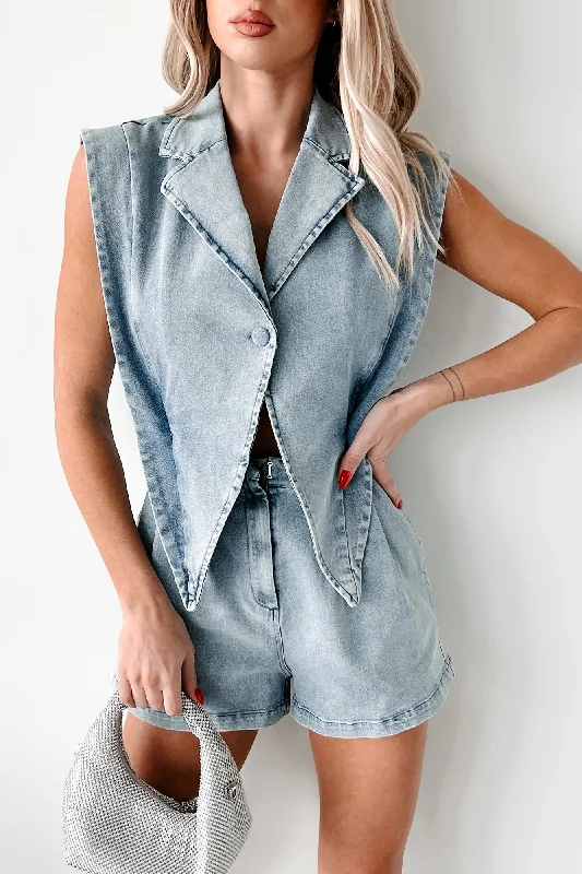  Fashionable Women's OutfitExploring Boundaries Denim Romper (Denim)