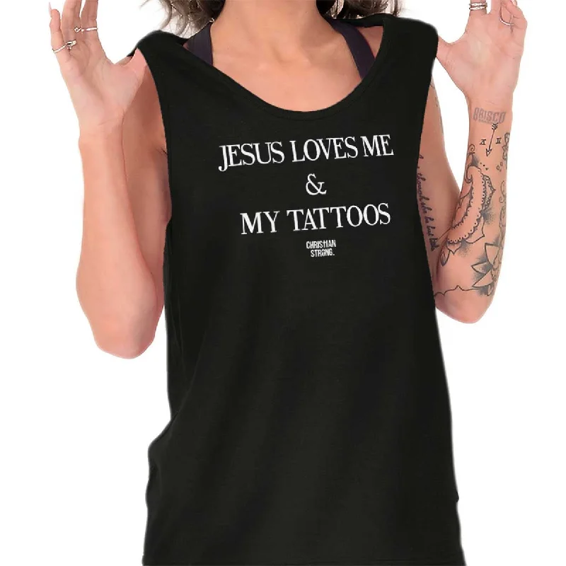  Women's Seasonal ClothingJesus Loves My Tattoos Tank Top